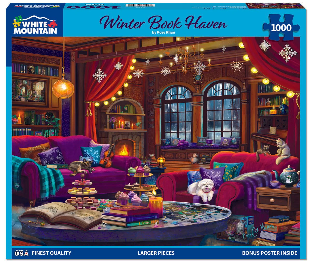 Winter Book Haven (2187pz) - 1000 Piece Jigsaw Puzzle - Image 2